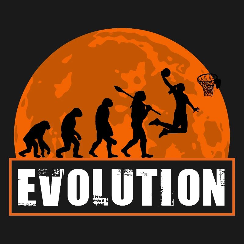 Basketball Evolution Spieler dunkt Silhouette