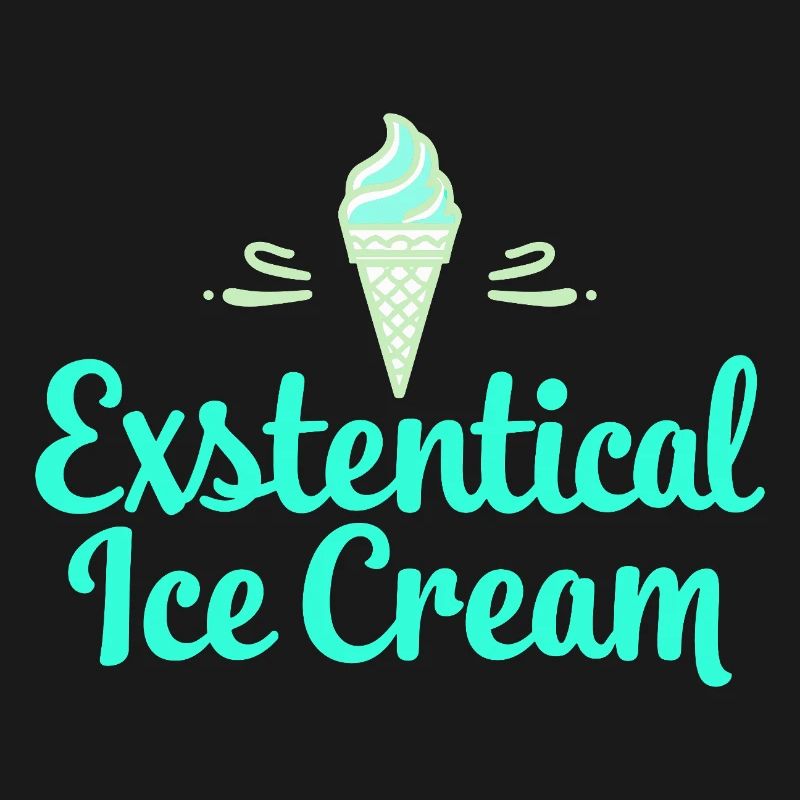 Existenzielle Eiscreme Lustiger Spruch Eis Waffel