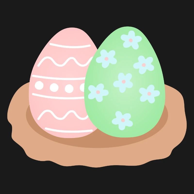 Pastel Easter Egg Duo in Nest