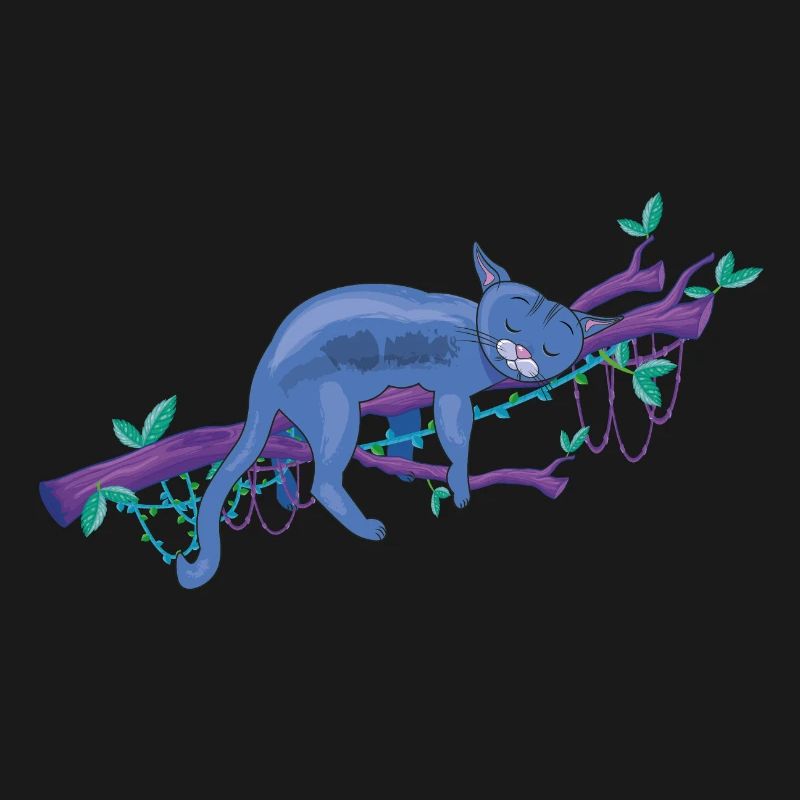 lazy sleeping cat in tree - lazy cat in tree