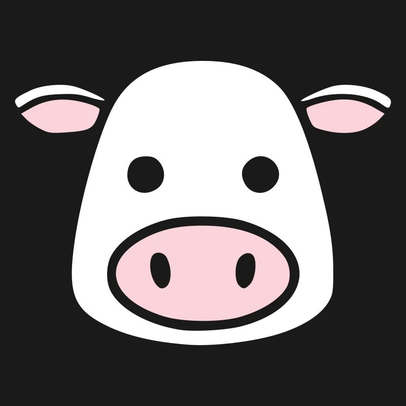 Cute Cow Head Face Comic Vector