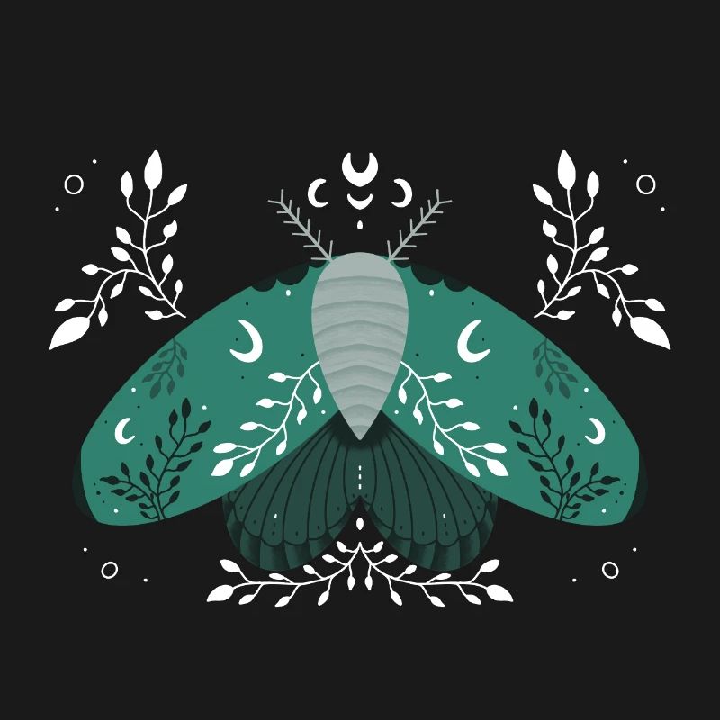 Papillon de nuit vert avec feuillage