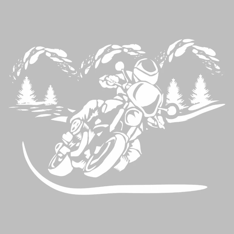 Motorrad Waldsilhouette