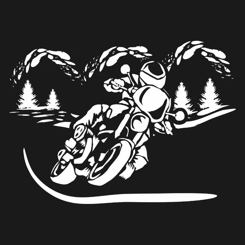 Motorrad Waldsilhouette