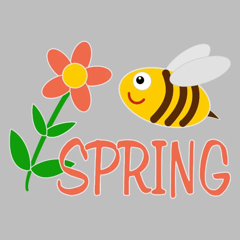 Spring motif with bee