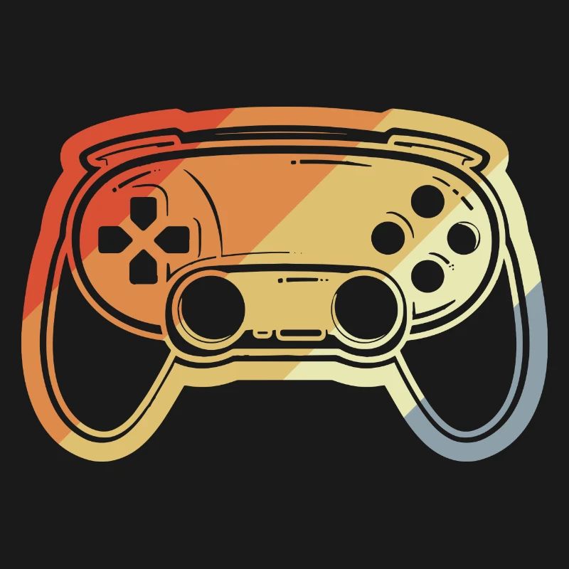 Vintage Game Controller Drawing