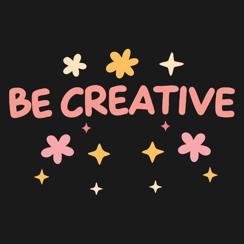 Be Creative - Pastel Doodle Typo