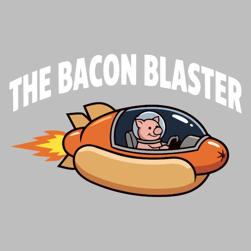 Bacon Blaster Funny Space Pig Rocket Design