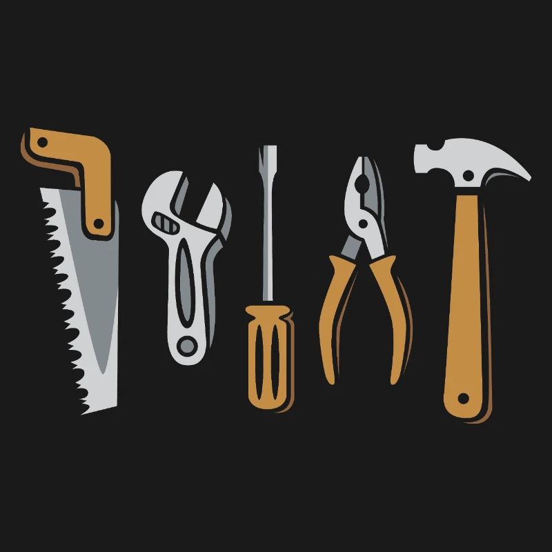 Ensemble d’outils vectoriels - scie, marteau, pinces, vis