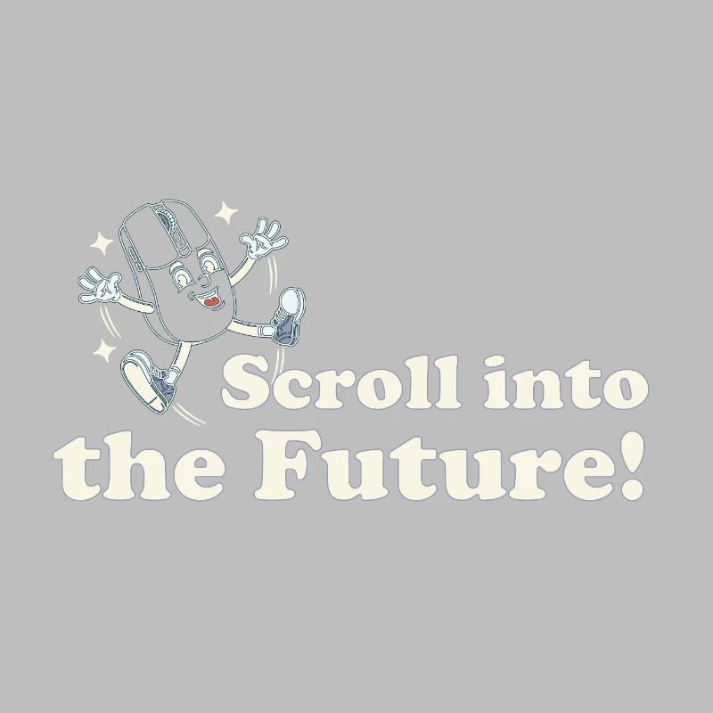 Scroll Into The Future – Retro Nerd Mouse Saying