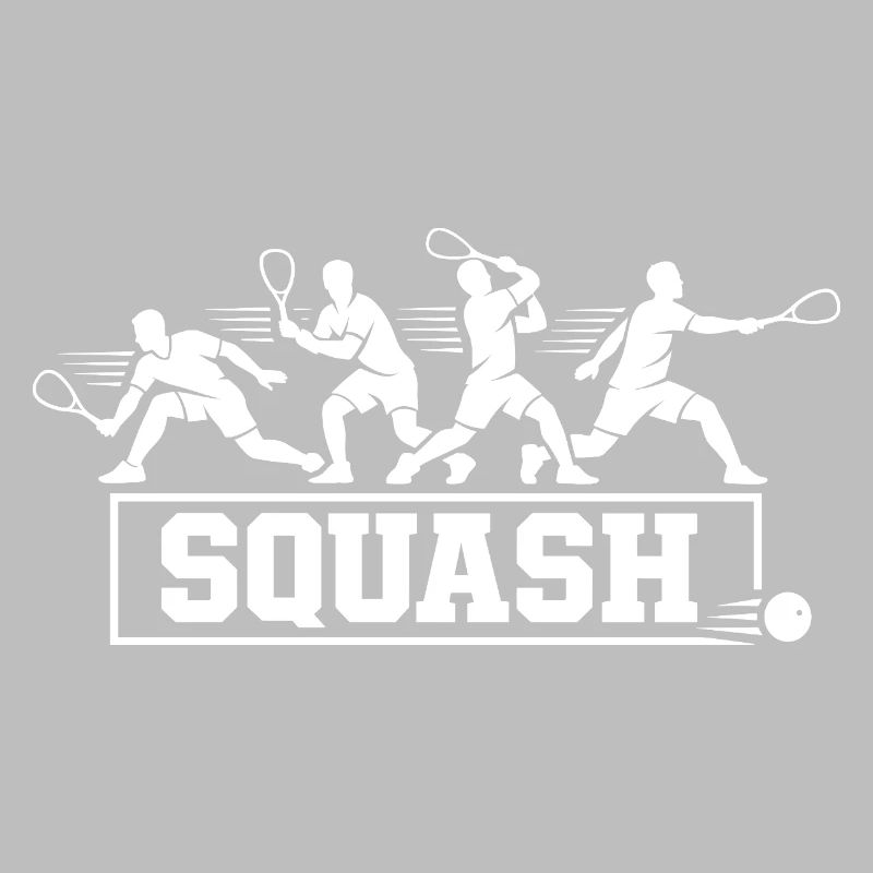 Séquence d’action rétro de joueurs de squash Art de silhouette