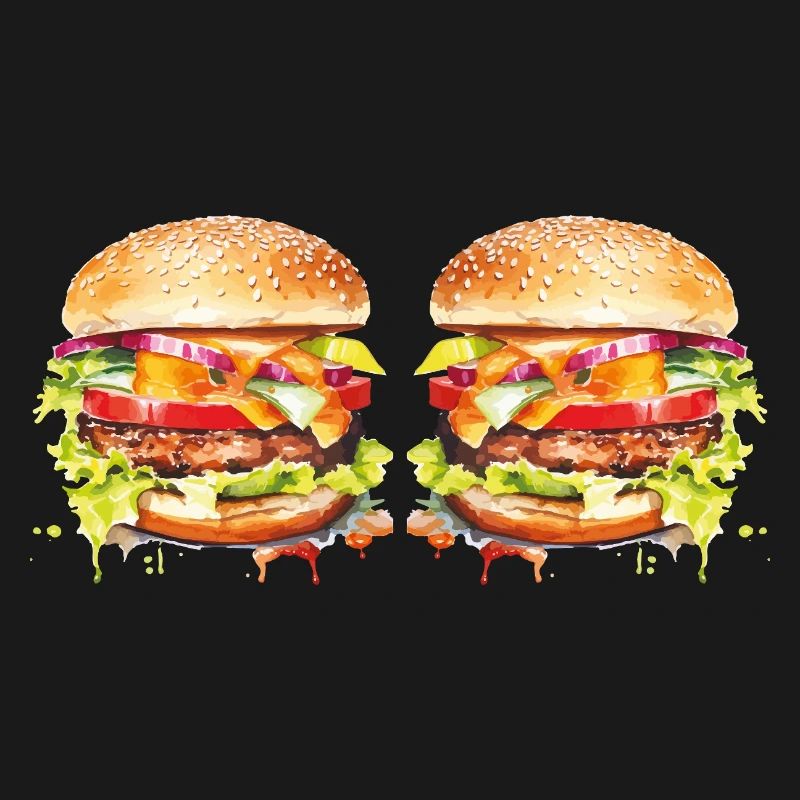 Explosion de l’aquarelle de Burger