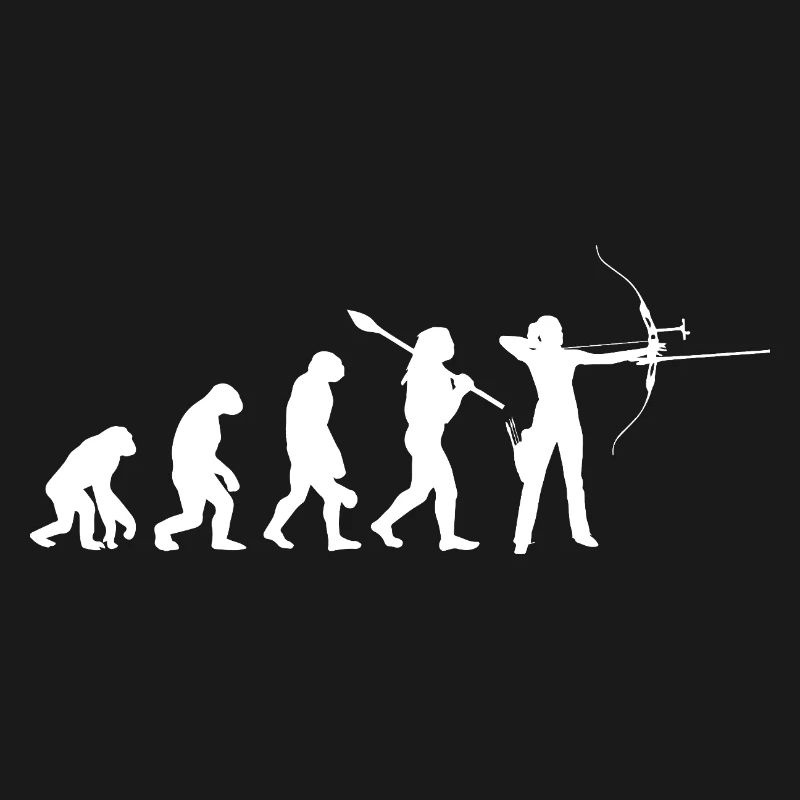 Evolution der Bogenschießfrau Bogenjägerin Sportgeschenk