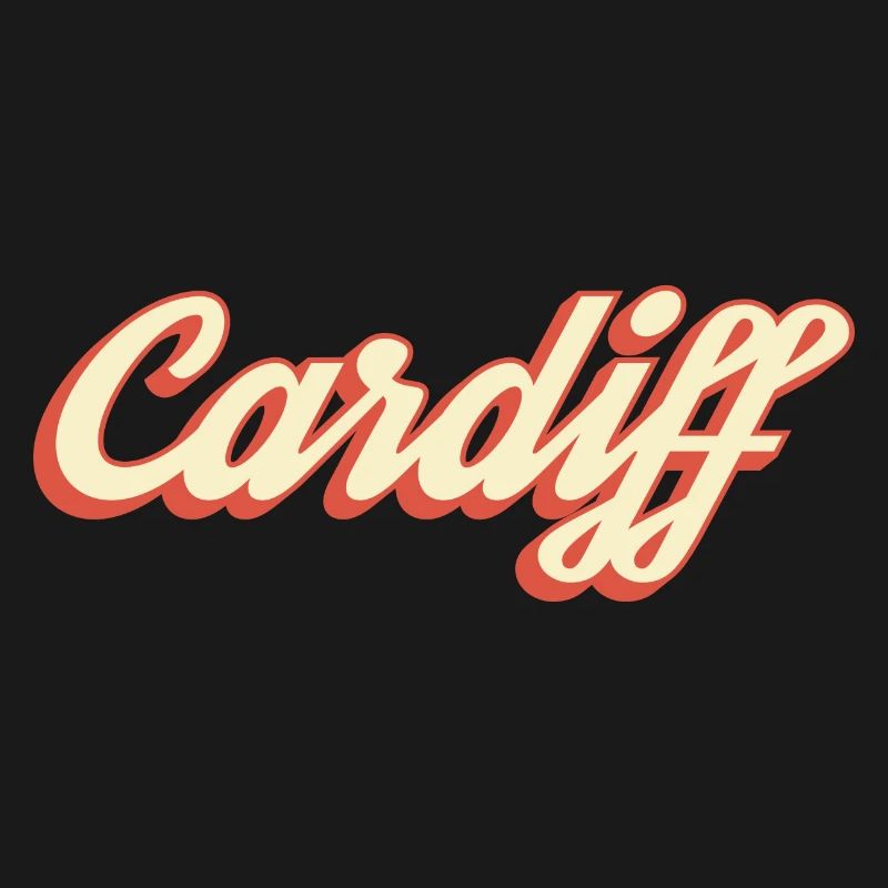 Cardiff Retro Script Logo