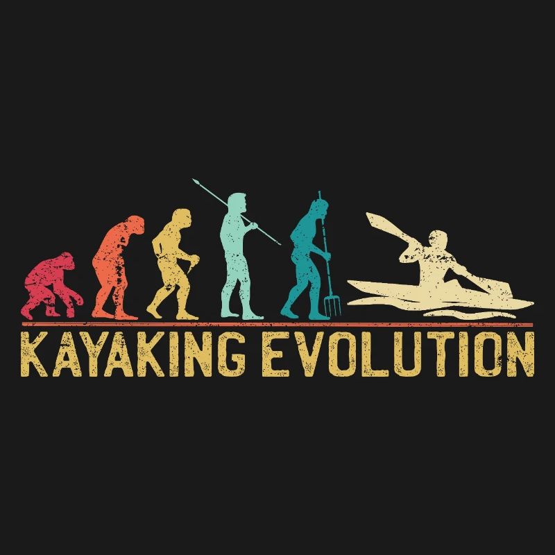 Kajakfahren Evolution Illustration