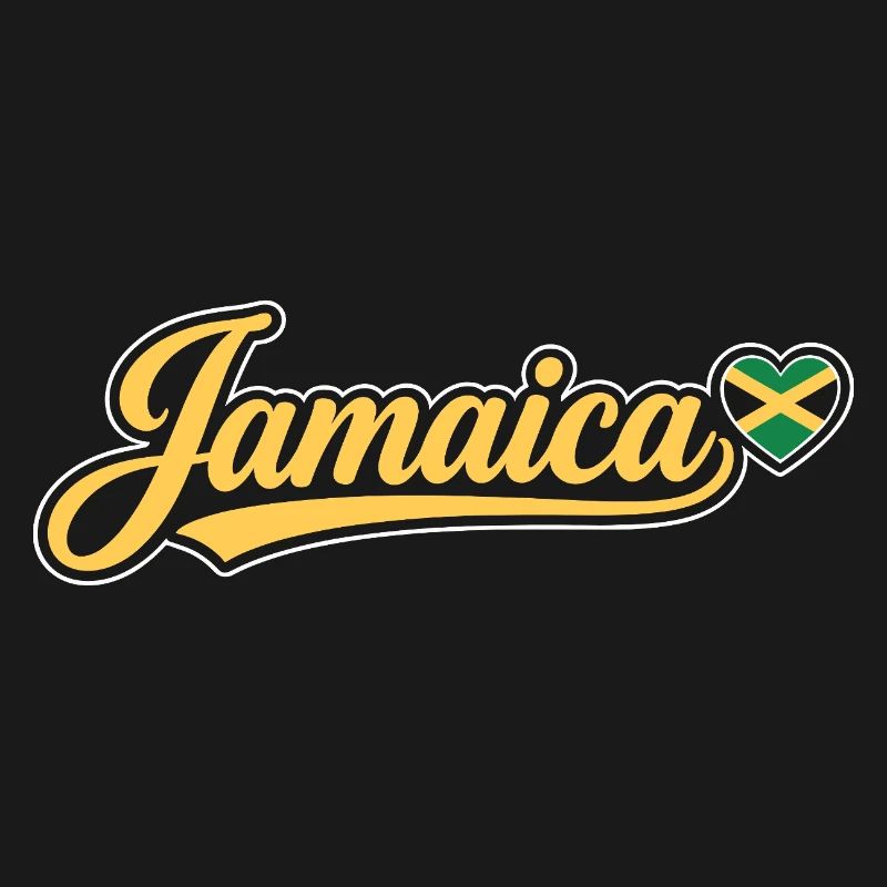 Script jamaïcain avec cœur de drapeau