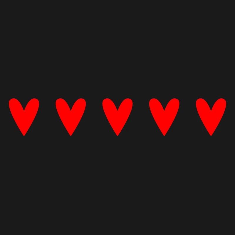 Passionate red hearts in unique pattern
