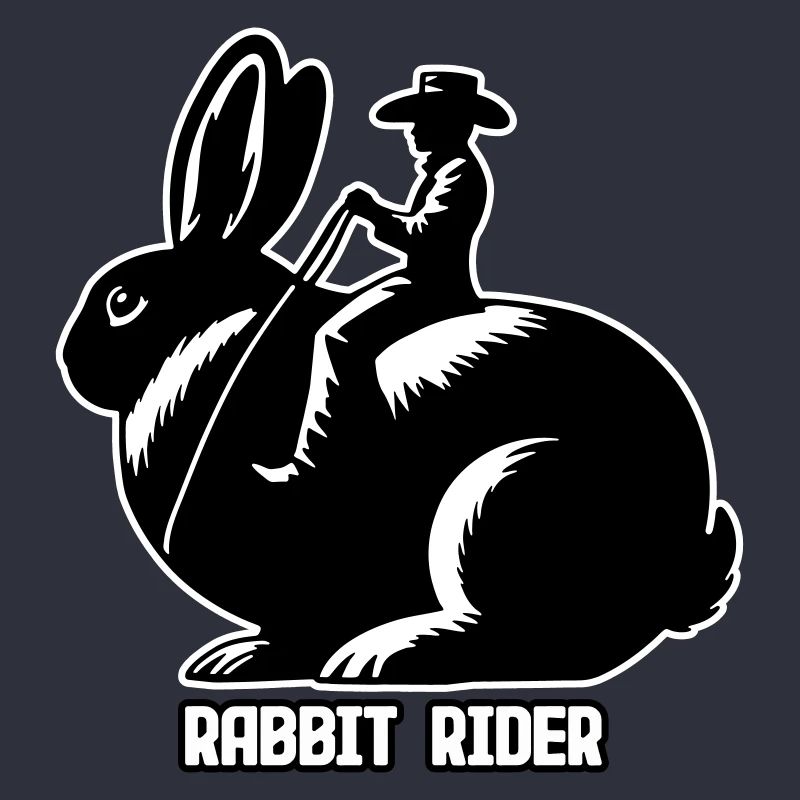 Rabbit Rider (Text hell - mit Kontur, 3-farbig)