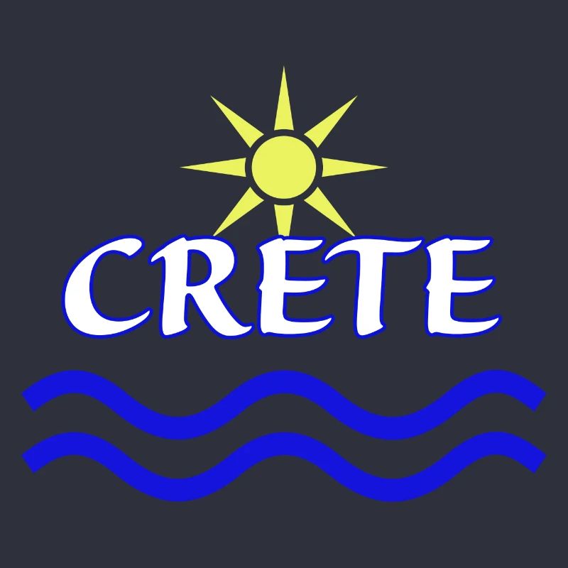 Conception de logo Soleil et mer Crète