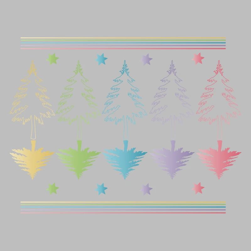 Christbaum, Tannenbaum oder Weihnachtsbaum Umrisse