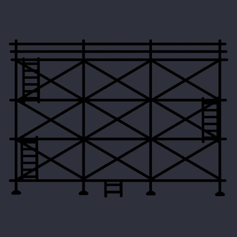 Scaffolding silhouette, construction scaffolding