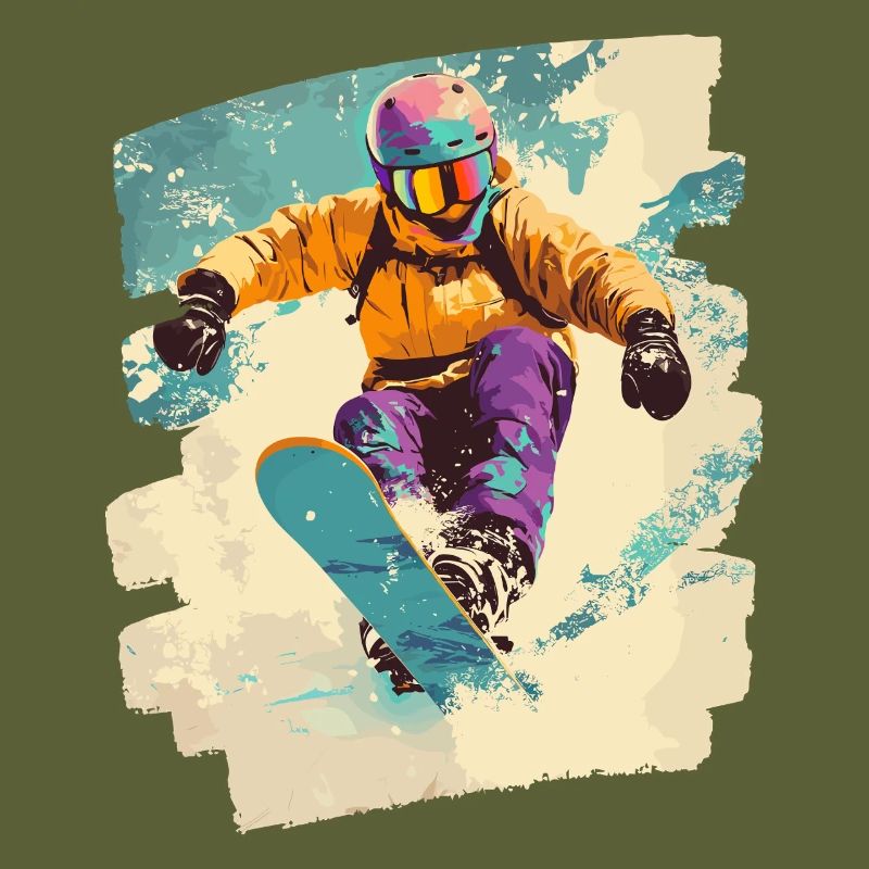 Snowboarder Pulverschnee