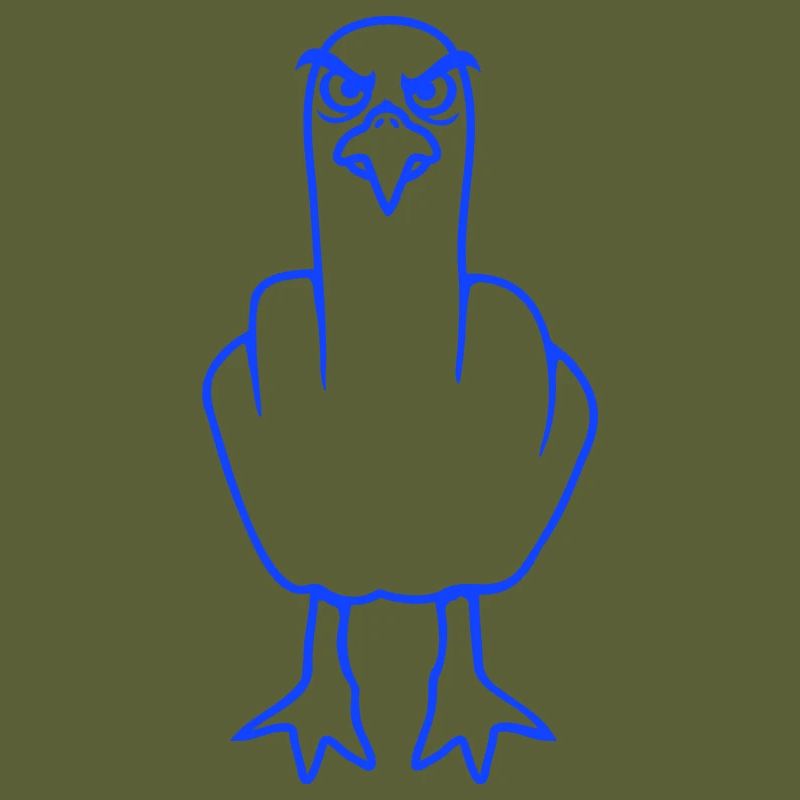 Seagull middle finger insult stinky finger naughty