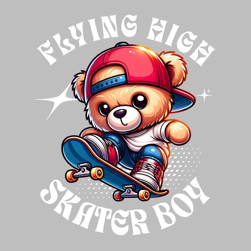Skater Teddybär auf Skateboard