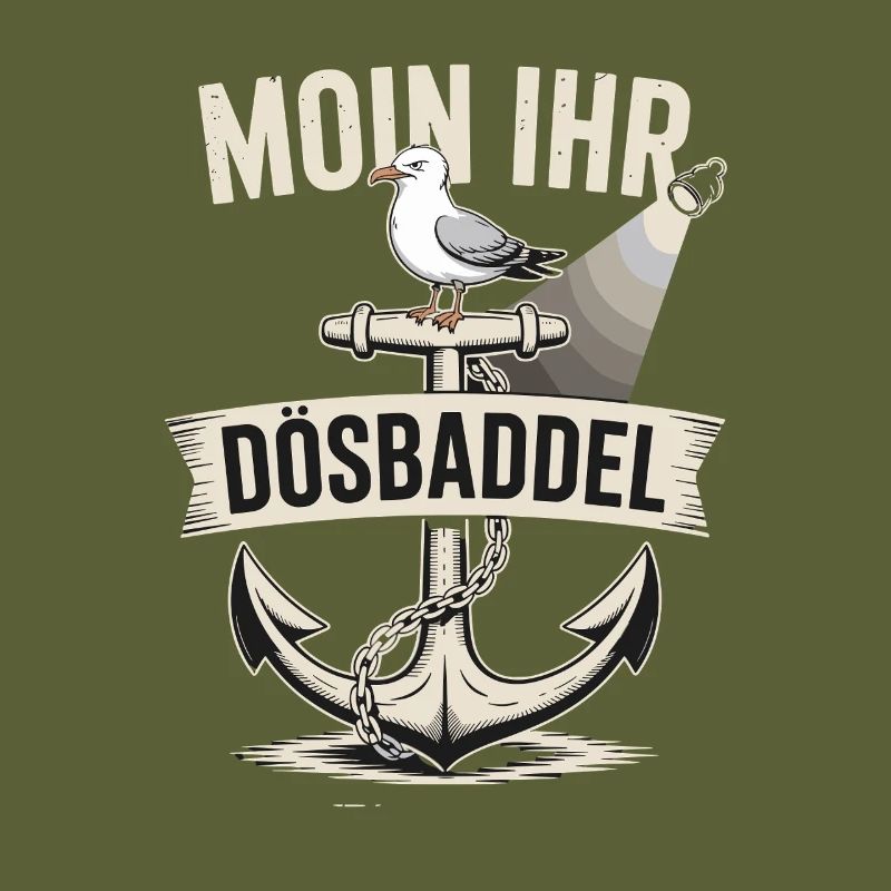  Moin Ihr Dösbaddel Maritimer Spruch Möwe Anker