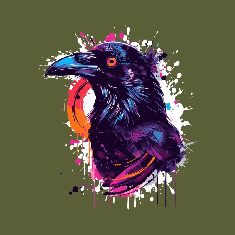 Explosion de couleur Corbeau Éclaboussure de néon