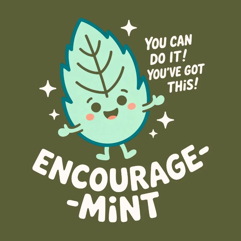 Encourage-Mint Cute Pep Talk Leaf Pun