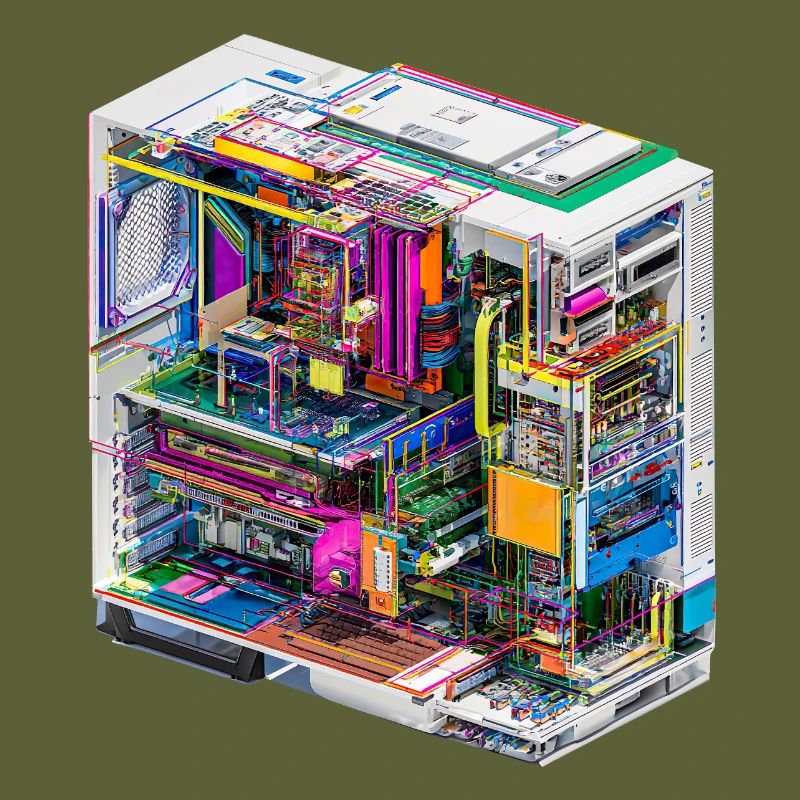 Buntes Innenleben eines Computers