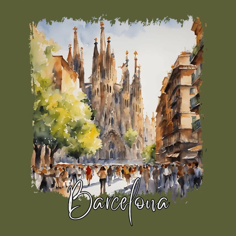 Aquarelle de Barcelone, Barcelone, Espagne