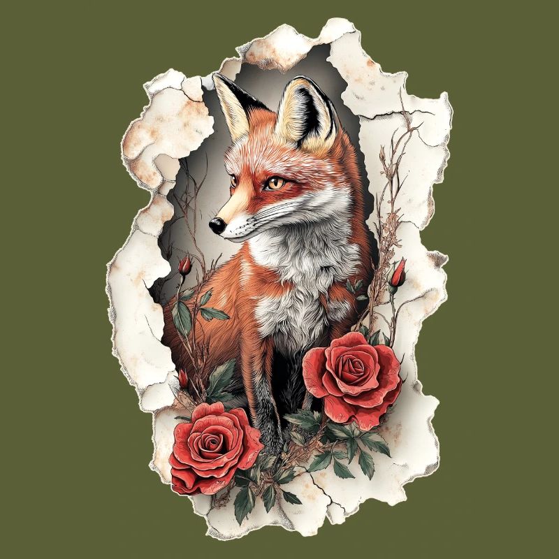 Fuchs mit Blumen