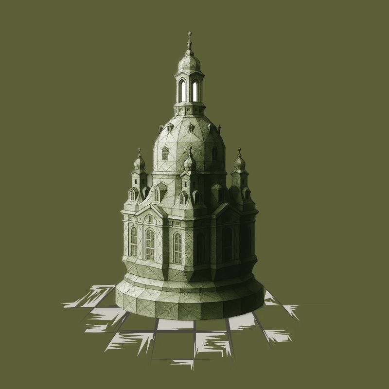 Dames d’échecs à bas polygon Frauenkirche