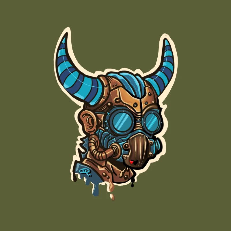 Masque Steampunk Cornu Bleuté