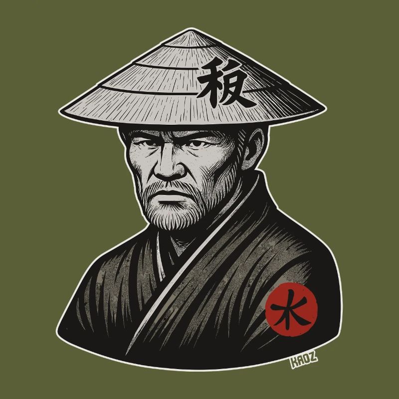 Rice Hat Samurai Warrior
