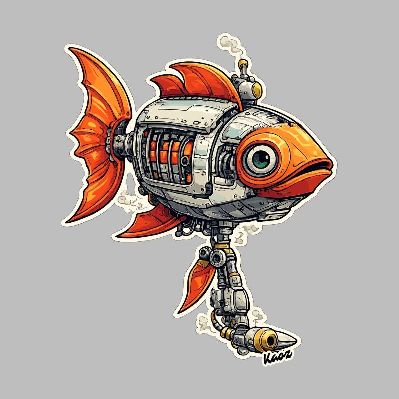 Steampunk Fish Robot Robot Fish