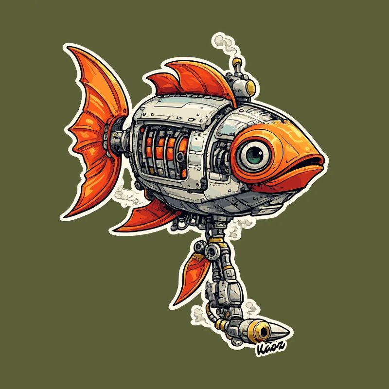 Steampunk Fish Robot Robot Fish