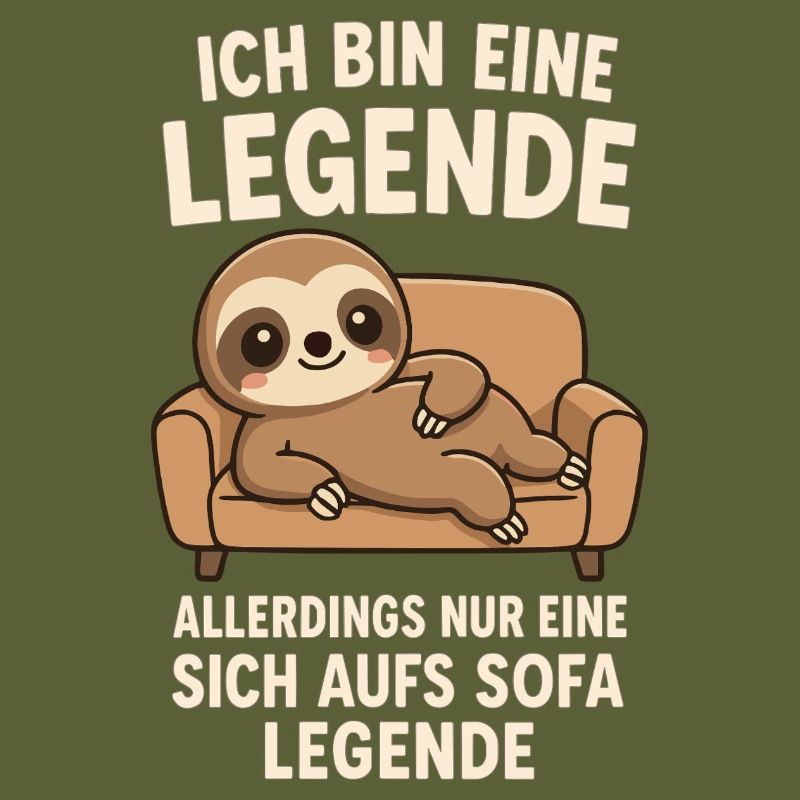 Faultier Sofa Legende Lustiger Spruch