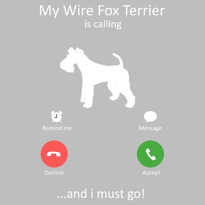 Wire Fox Terrier ruft Hundebesitzer-Design an