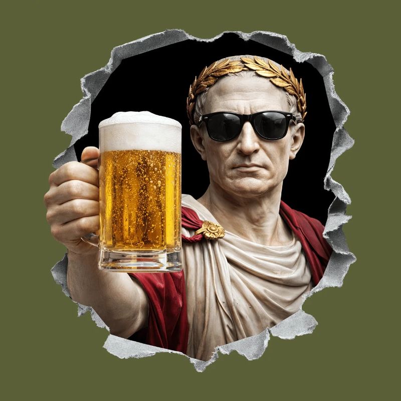 Caesar avec bière et lunettes de soleil