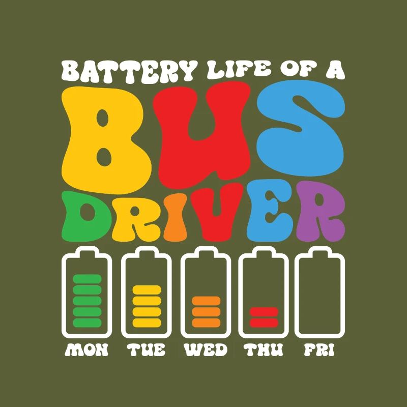 Funny Bus Driver Battery School Bus Driver Bus Pub