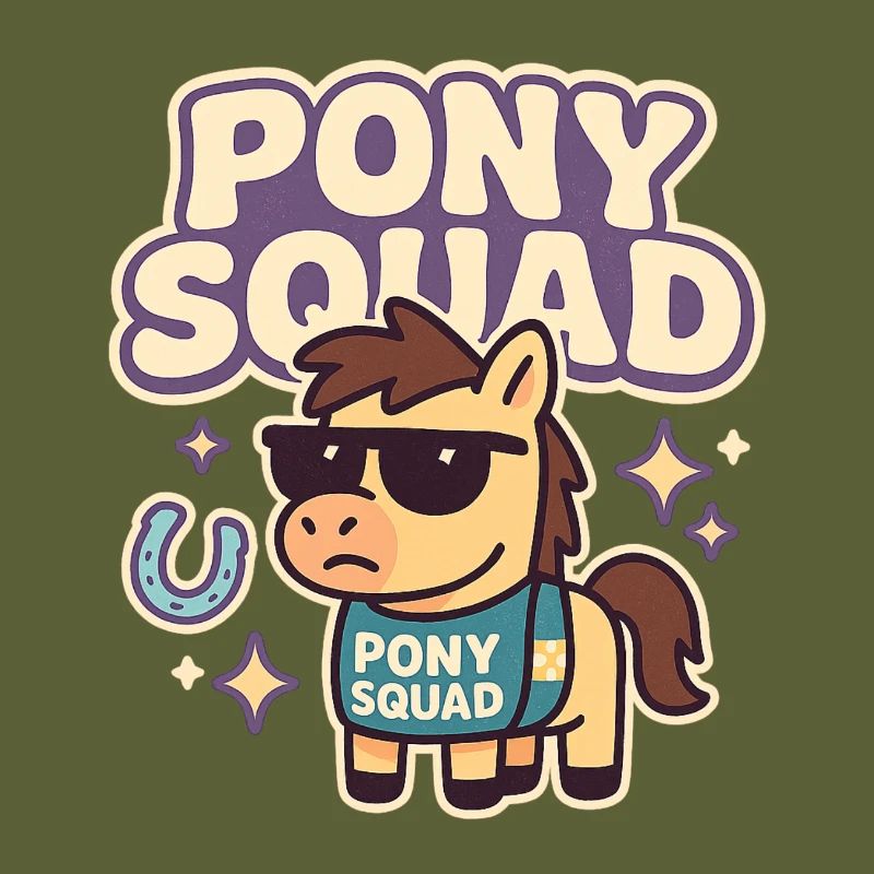Conception de dessin animé Pony Squad