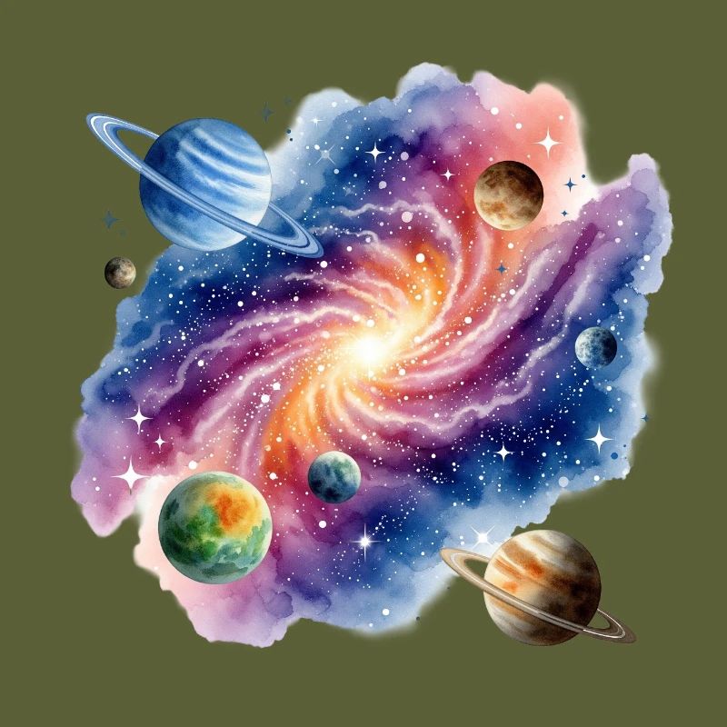 Galactic vortex with planetary constellations