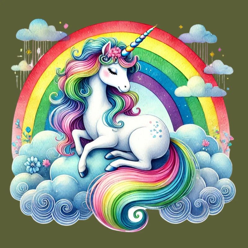 Rainbow Unicorn on Clouds