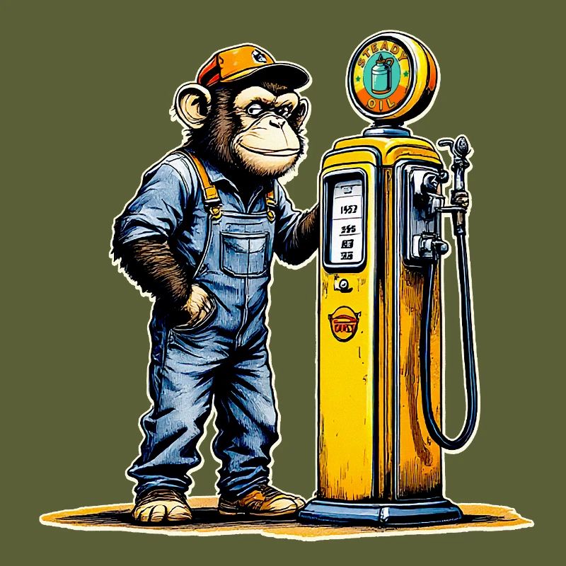 Monkey Vintage Pump-Kunst