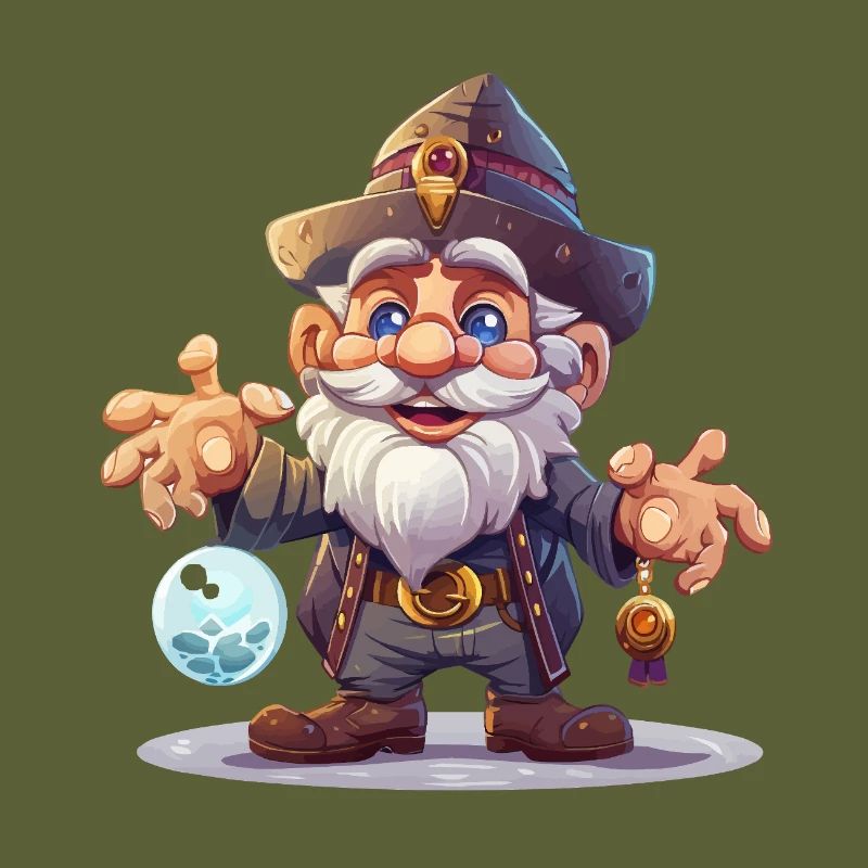 Magicien de la sphère lumineuse de la forêt enchantée imp