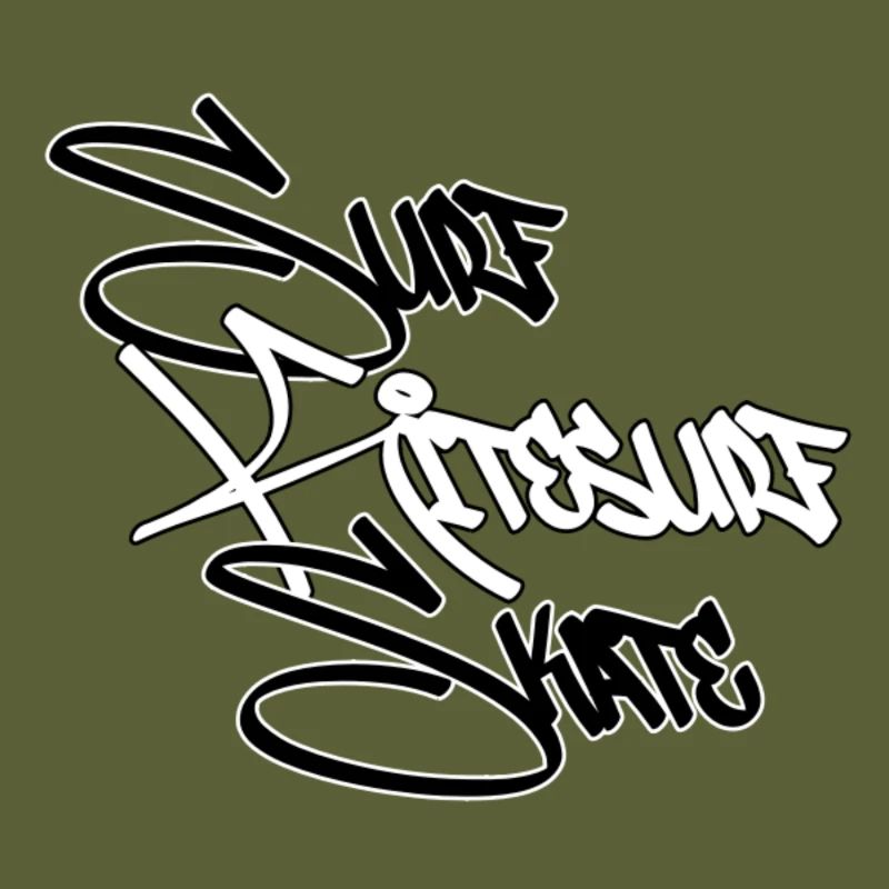 Graffiti Surf Script Blanc