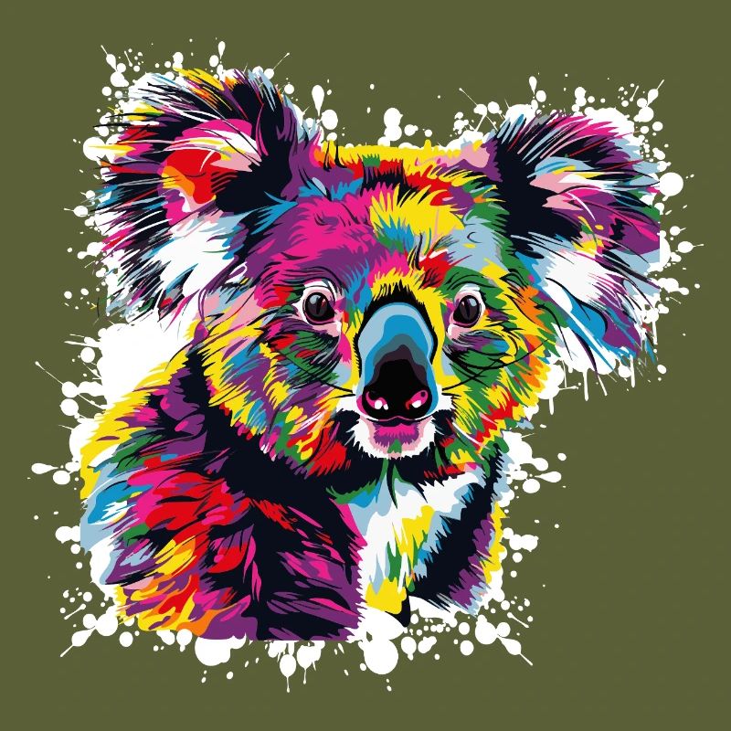 Kreativer Koala Farbexplosion
